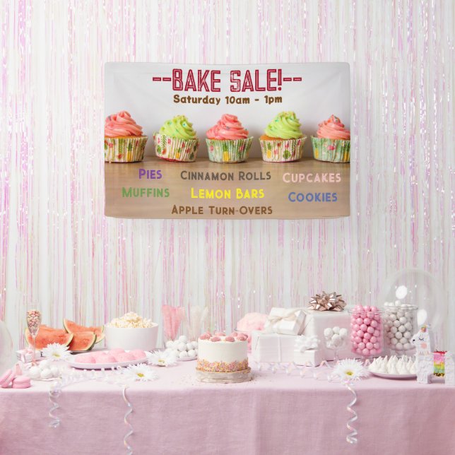 Banderoles Vente de gâteaux ! Personnaliser de script de la l (Fête)