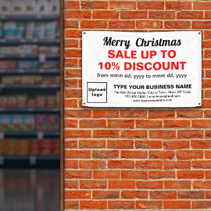 Banderoles Vente de Noël Affaires Rectangle Blanc 1,2 m x 0,7
