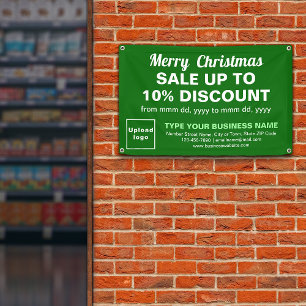 Banderoles Vente de Noël Affaires Vert Rectangle 1,2 m x 0,75