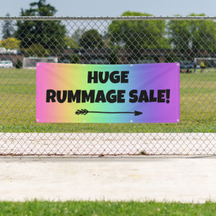 Banderoles Vente De Rummage Énorme ! Bandeau arc-en-ciel