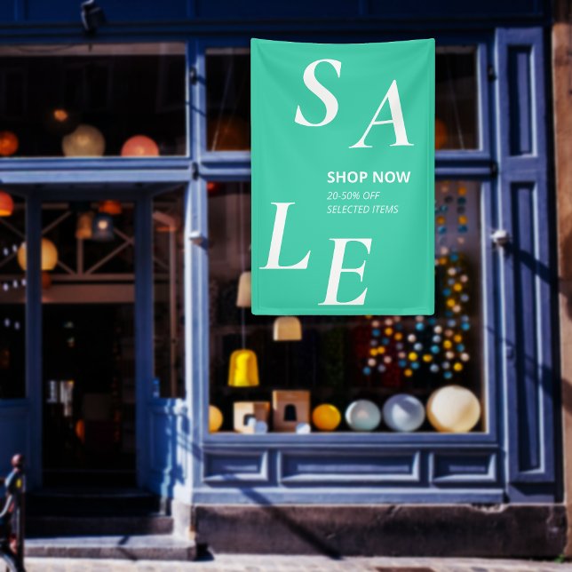 Banderoles Vente tendance Boutique moderne Vente Promo Annonc (Trendy Mint SALE Simple Store Business Ads Banner)