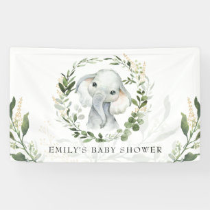 Banderoles Verdure moderne Baby shower de l'éléphant d'or