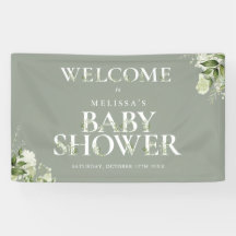 Verdure Sage vert Baby shower Bienvenue