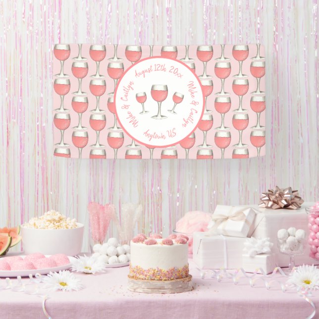 Banderoles Verre rose Rosé Blush Mariage Fête des mariées (Fête)