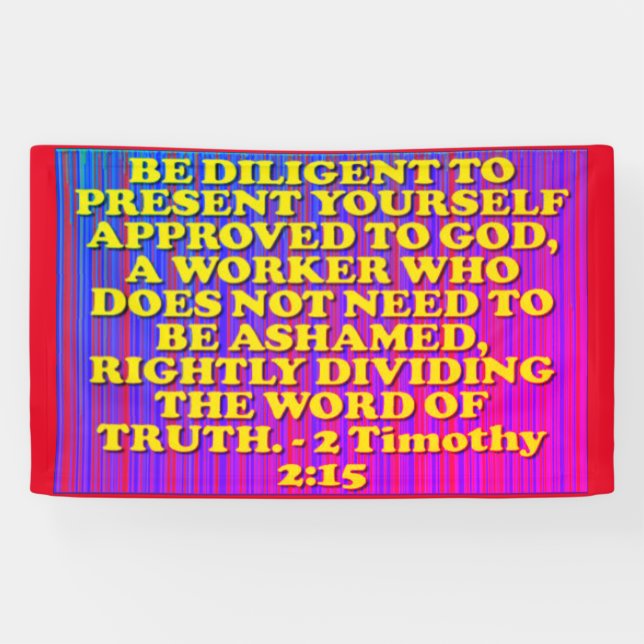 Banderoles verset biblique de 2 Timothée 2:15. (Horizontal)