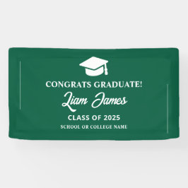 Banderoles Vert diplômé Félicitations pour votre diplôme