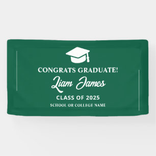 Banderoles Vert diplômé Félicitations pour votre diplôme