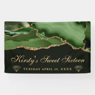 Banderoles Vert et Or Paillettes Agate Sweet Seize