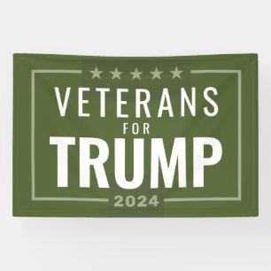 Banderoles Vétérans pour Trump 2024 - vert olive