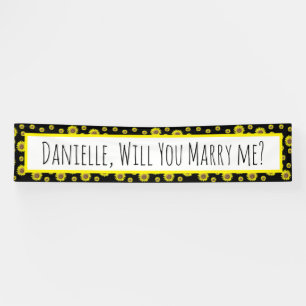 Banderoles Veux-tu m'épouser, Demande en mariage tournesol