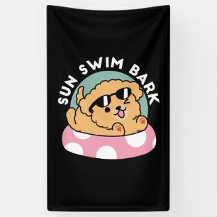 Banderoles Vibes d'été Chien - Chiot flottant avec lunettes d