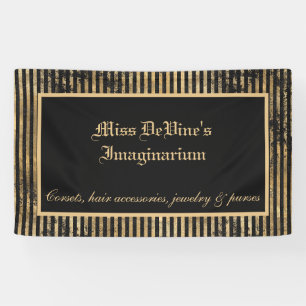 Banderoles Victorian détendu Black & Gold Stripe personnalis