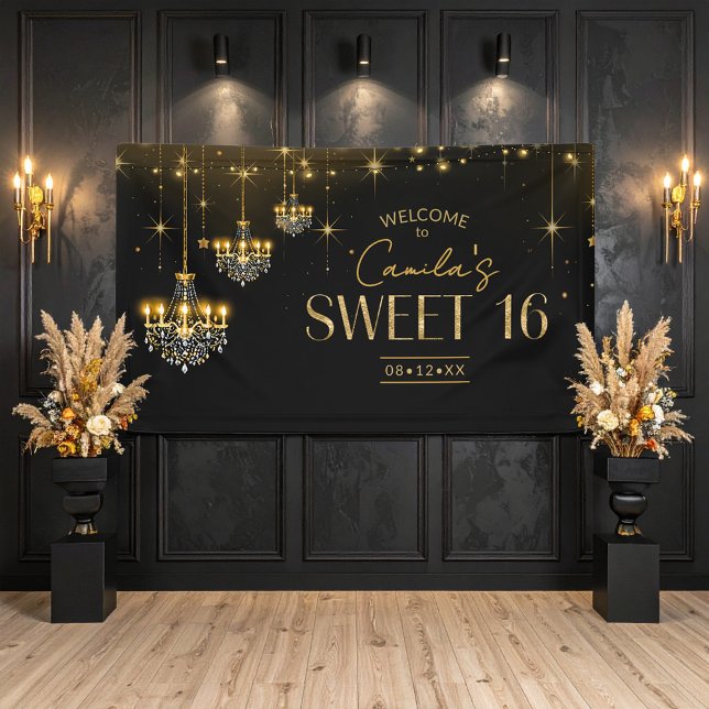 Banderoles Vieux Hollywood Lustre en Glam Sweet 16 ID1108 (Créateur téléchargé)