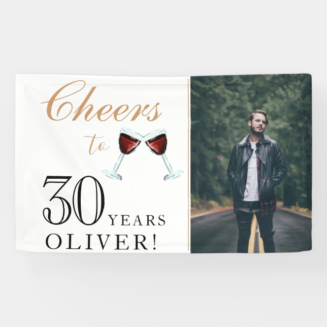 Banderoles Vin de 30 ans 30e anniversaire Photo (Horizontal)