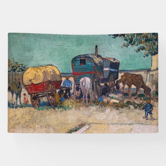 Banderoles Vincent Van Gogh - Caravanes, Camp de Tziganes prè (Horizontal)