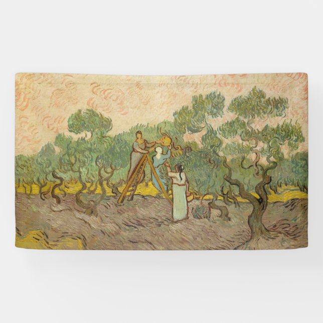 Banderoles Vincent van Gogh - Femmes cueillette d'olives (Horizontal)