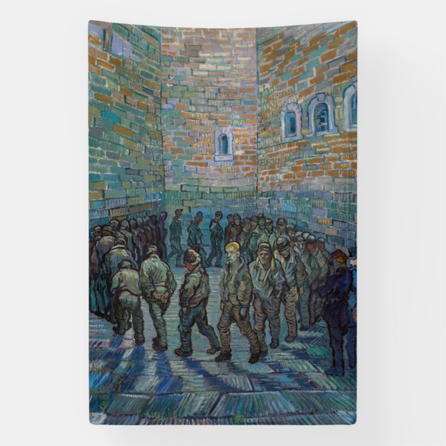 Banderoles Vincent van Gogh - La cour de la prison (Verticale)