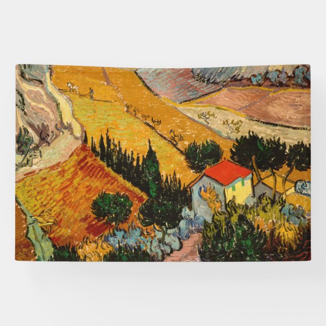 Banderoles Vincent van Gogh - Paysage, Maison et Plowman (Horizontal)