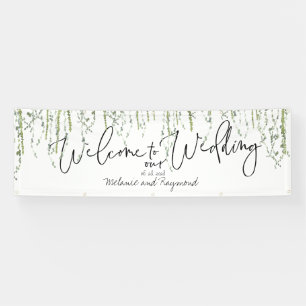 Banderoles Vins De Verdure Bienvenue À Notre Mariage 3x8 Pied