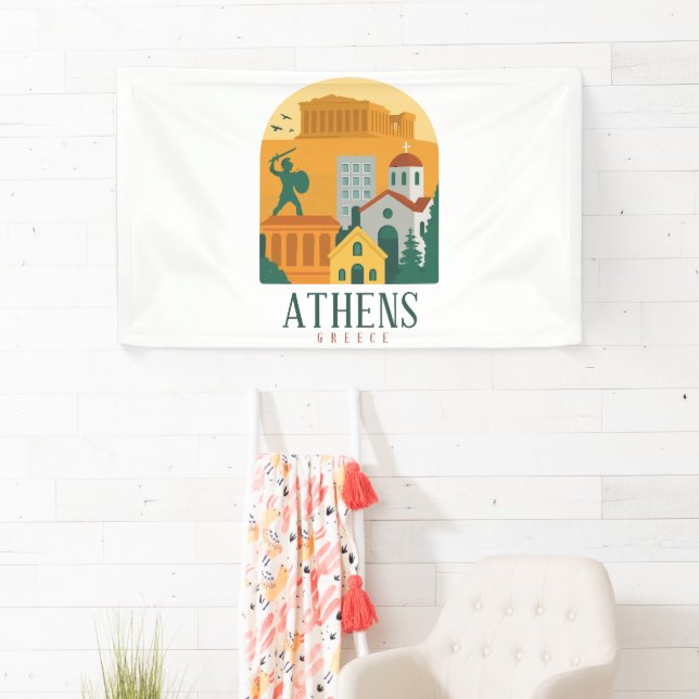 Banderoles Vintage Athènes Grèce Voyage - Parthenon (En situation)