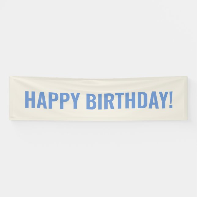 Banderoles Vintage Blue Joyeux anniversaire (Horizontal)