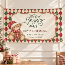 Vintage Christmas Bear Preppy Baby Shower