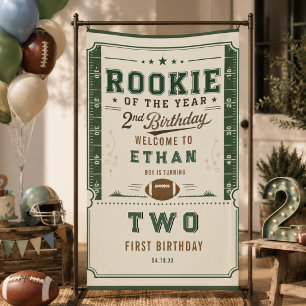 Banderoles Vintage Football Rookie 2ème Anniversaire bébé gar