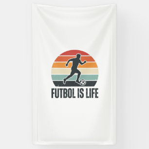 Banderoles Vintage Futbol est la vie Conception de chemise de