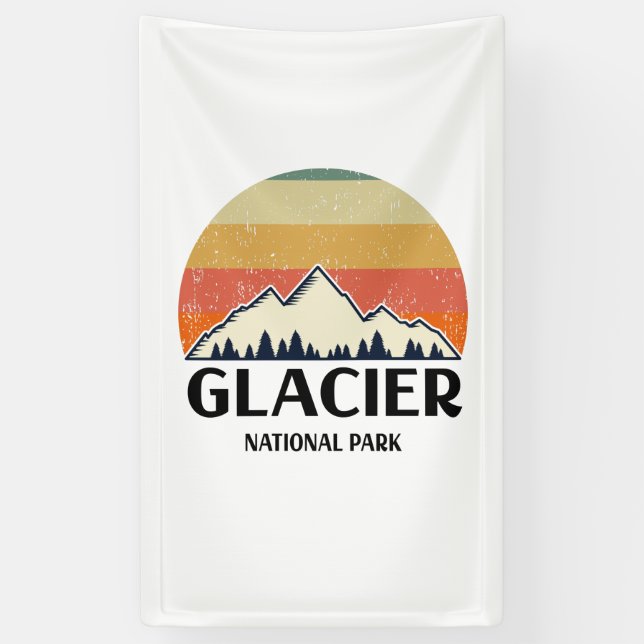 Banderoles Vintage Glacier National Park (Vertical)