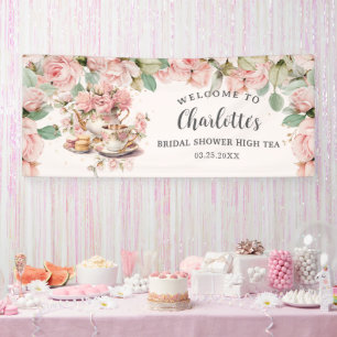 Banderoles Vintage Rose Floral High Tea Baby shower nuptial
