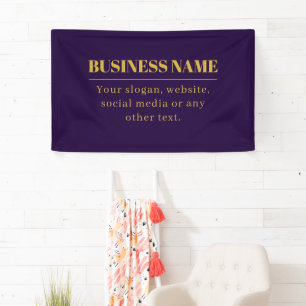 Banderoles Violet foncé et nom d'entreprise ou salutation en 