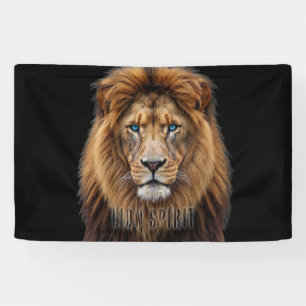 Banderoles Visage de lion majestueux aux yeux bleus Faune A