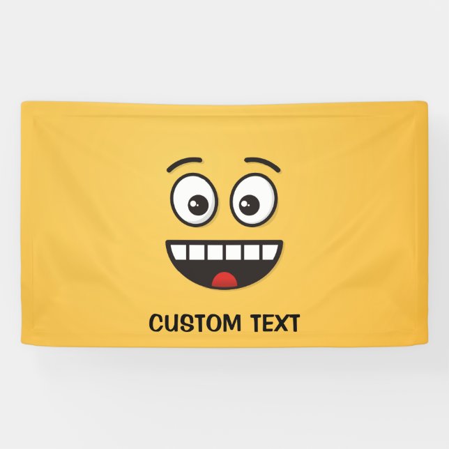 Banderoles Visage souriant avec bouche ouverte (Horizontal)