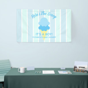 Banderoles Voici le Baby shower d'été de la crème glacée