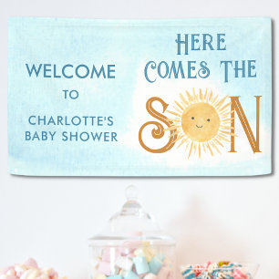 Banderoles Voici Le Baby shower Fils