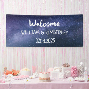 Banderoles Voie Lactée Stars Sky Galaxy Mariage élégant Marin