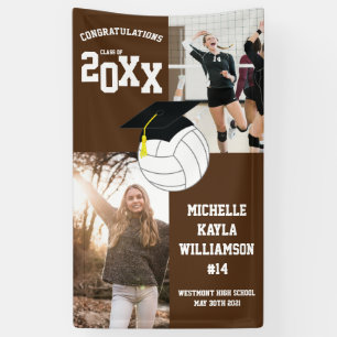 Banderoles Volley-ball Graduation Sports Brown