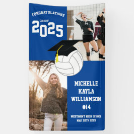 Banderoles Volleyball Graduation Sports Blue