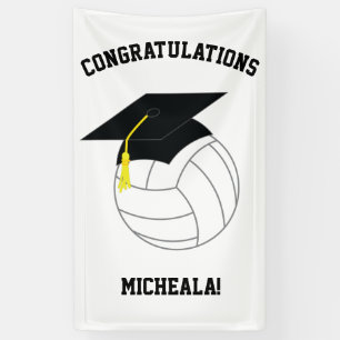 Banderoles Volleyball Graduation Sports Noir Blanc