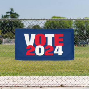 Banderoles Vote 2024 élection rouge blanc et bleu