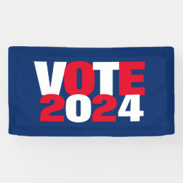 Banderoles Vote 2024 élection rouge blanc et bleu