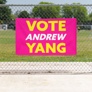 Banderoles Vote Andrew Yang Maire de New York Magenta