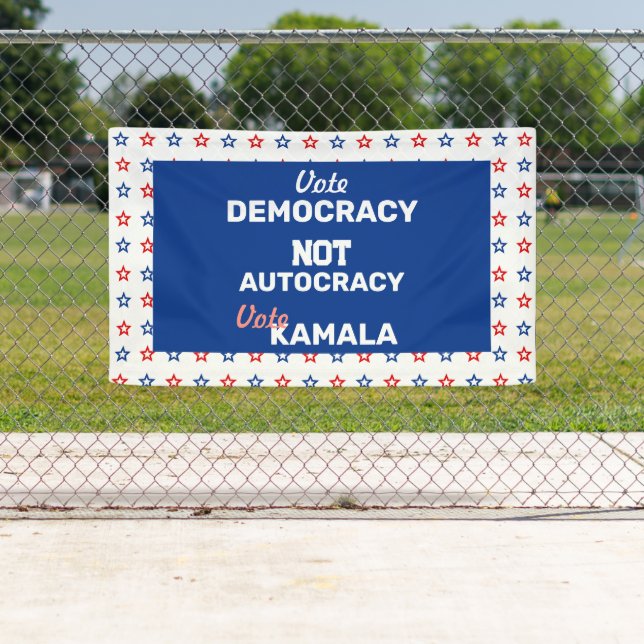 Banderoles Vote Démocratie Vote Kamala (En situation)