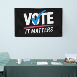 Banderoles Vote Élection 2024 Électeur Démocrate Politique