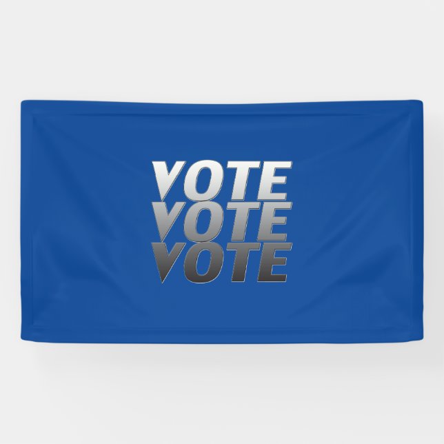 Banderoles "Vote vote" noir blanc gris argent, bleu (Horizontal)