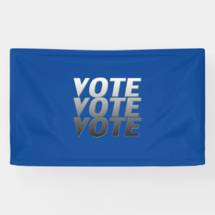Banderoles "Vote vote" noir blanc gris argenté, bleu