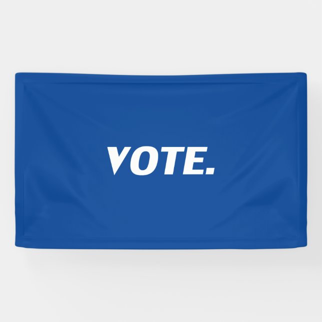 Banderoles "Voter" lettres blanches, arrière - plan bleu (Horizontal)