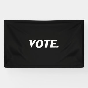 Banderoles "Voter" lettres blanches, arrière - plan noir