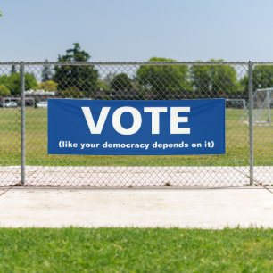 Banderoles Votez comme votre démocratie dépend de lui bleu