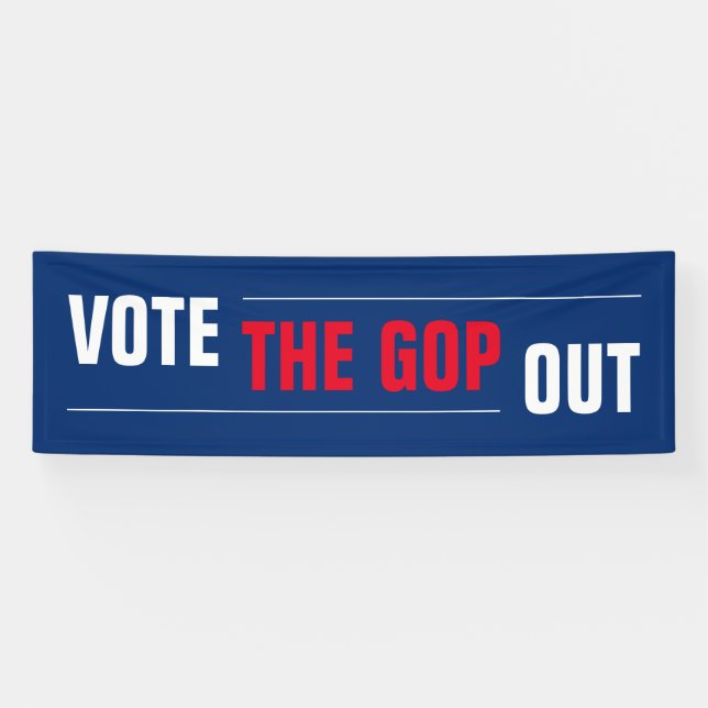 Banderoles Votez le GOP Out Rouge Blanc Bleu (Horizontal)